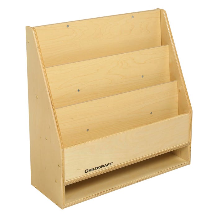 Childcraft Book Stand with Dry-Erase Panel, 3 Shelves, Wooden, 24 x 9-1/4 x 24 Inches