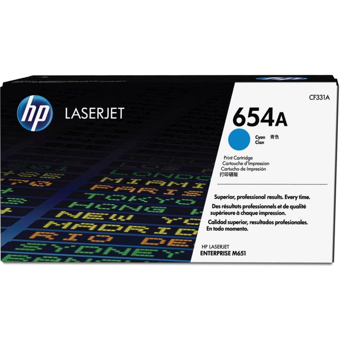 HP 654A Ink Cartridge, CF331A, Cyan