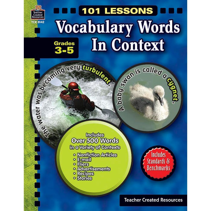 Teacher Created Resources 101 Lessons - Vocabulary Words in Context Book Grade 3-5