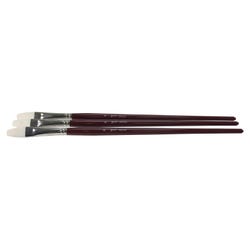 Sax Optimum White Synthetic Taklon Paint Brushes with Long Handles, Flat Type, Size 8, Set of 3 1567546