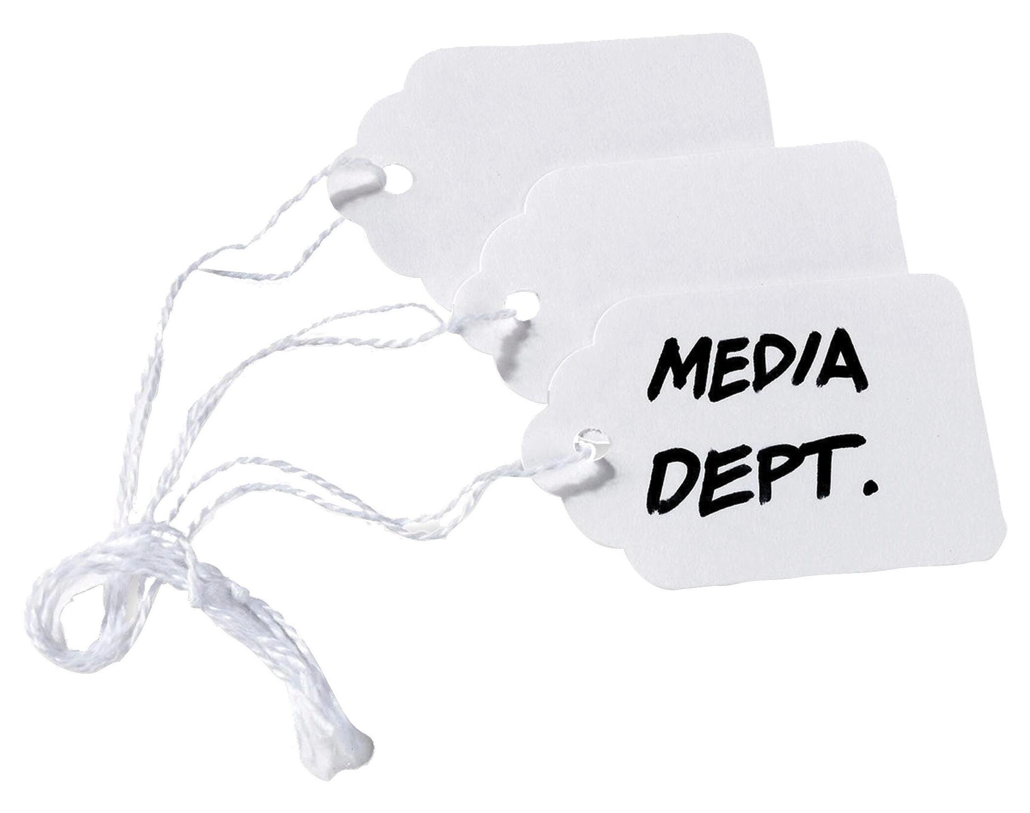 Avery Cotton Polyester Smooth Surface Strung Marking Tag with String, 2-5/32 X 1-7/16 Inches, White, Pack of 1000 1054221