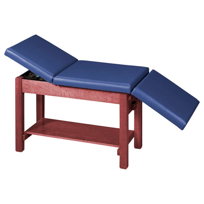 School Health Space-Saver Exam Table with Adjustable Backrest and Footrest, 68 x 24 x 30 Inches