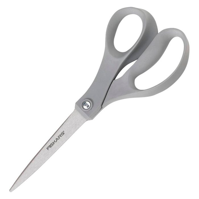 Fiskars Straight Scissors, 8 Inches, Stainless Steel, Gray