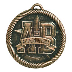 PDU CAT Multi-Level Dovetail/A-B Honor Roll Value Medal, 2 Inches, Solid Die Cast, Bronze