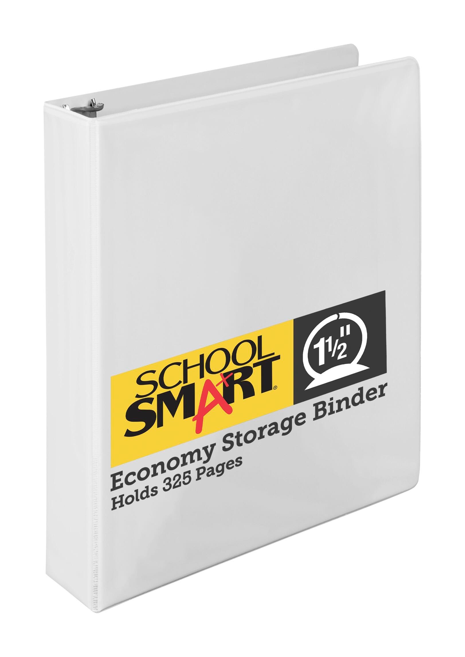 School Smart Round Ring Binder, Polypropylene, 1-1/2 Inches, White 086370