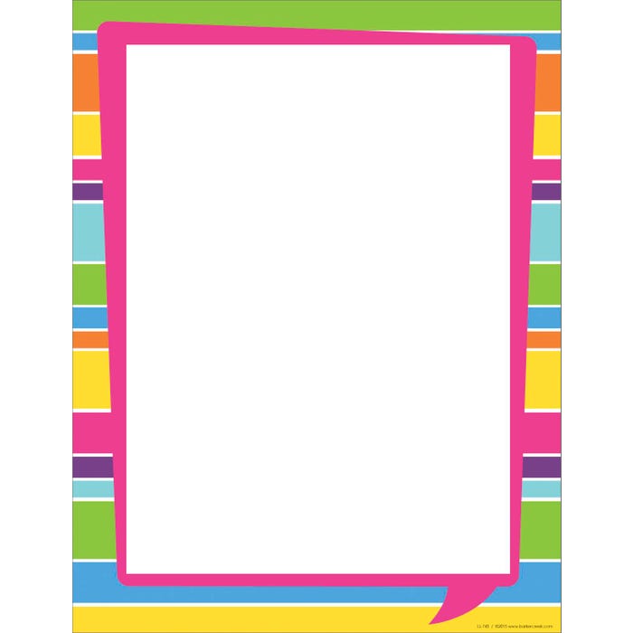 Barker Creek Happy Bright Stripes Computer Paper, 8-1/2 x 11 Inches, 50 Sheets