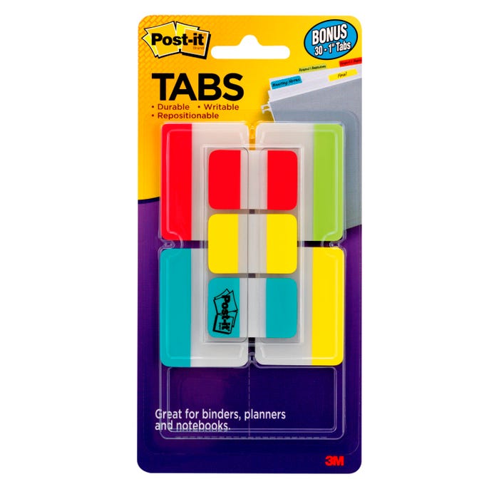 Post-it Solid Color Tabs Packs Value Pack, Pack of 114