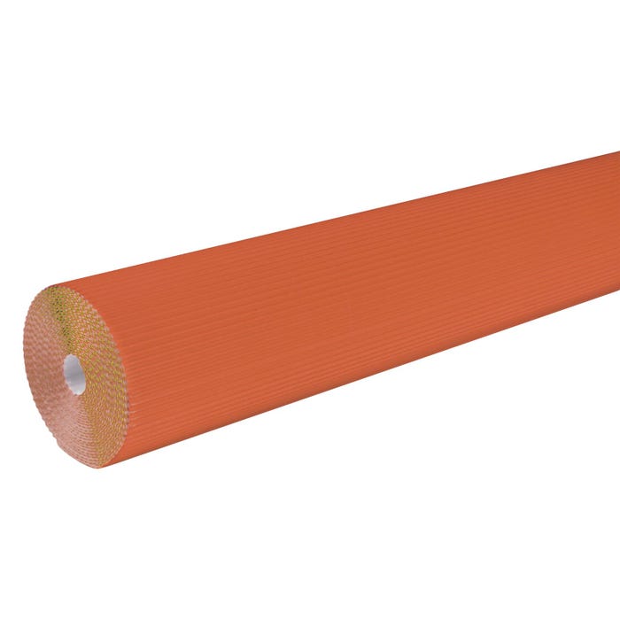 Corobuff Solid Color Corrugated Paper Roll, 48 Inches x 25 Feet, Orange