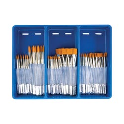 Royal & Langnickel Clear Choice Classroom Brush Set, Assorted Sizes, Set of 72 Brushes and 1 Drying Tray