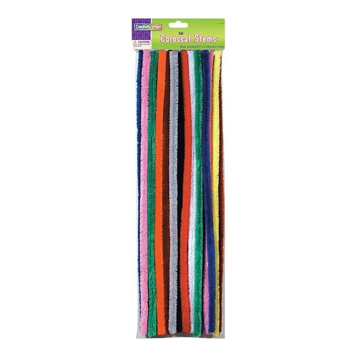 Creativity Street Colossal Chenille Stem, 1/2 x 19-1/2 Inches, Assorted Color, Set of 50