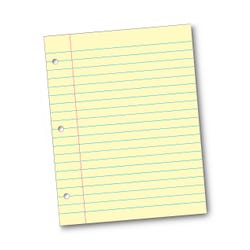 School Smart 3-Hole Punched Filler Paper, 8-1/2 x 11 Inches, Yellow, 100 Sheets 087157