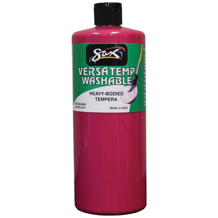 Sax Versatemp Washable Heavy-Bodied Tempera Paint, 1 Quart, Magenta