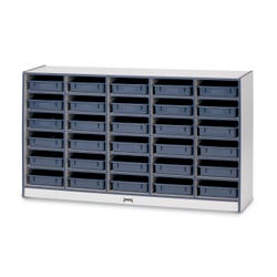 Jonti-Craft Rainbow Accents 30 Paper Tray Mobile Storage Unit with Trays, 60 x 15 x 35-1/2 Inches 4000577