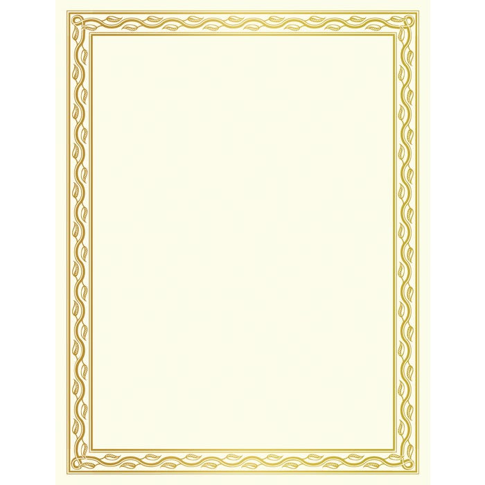 Geographics Printable Certificate, 11 x 8-1/2 inches, Serpentine, Gold Foil, Pack of 12