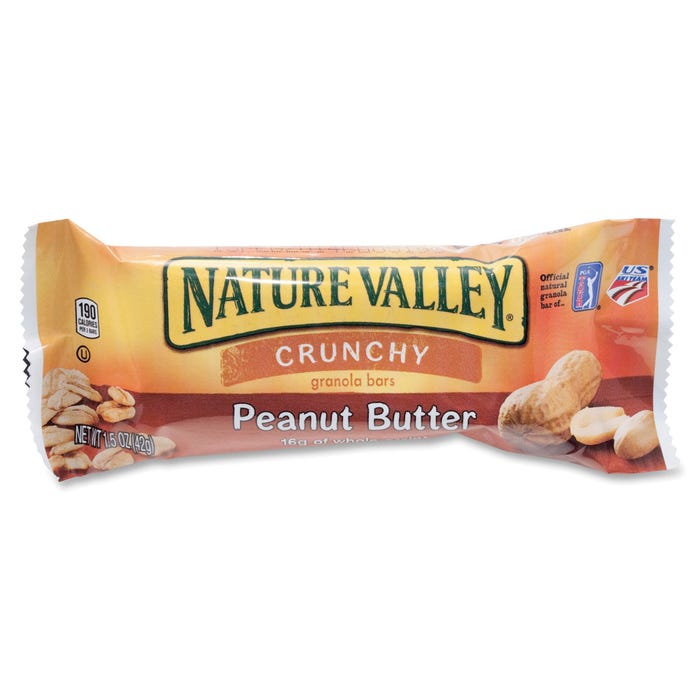 Nature Valley Peanut Butter Granola Bar, 1.5 Ounce, Whole Grain, Pack of 18