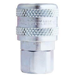 Milton A-Style Female Air Hose Coupler/Plug, 1/4 in, FNPT, Steel, Item Number 1050244