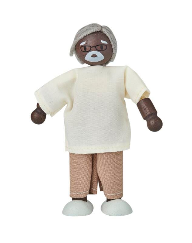 PlanToys Wood Doll Grandfather, Dark Skin Tone 2151150