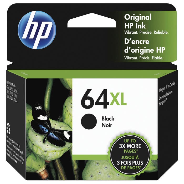 HP 64XL Ink Cartridge, N9J92AN, Black
