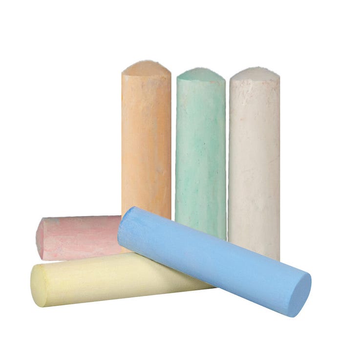 School Smart Sidewalk Chalk Tub, Assorted Colors, Pack of 20