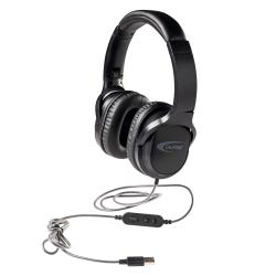 Califone NeoTech Plus 10171MUSB Premium, Over-Ear Stereo Headset with Inline Microphone, USB Plug, Black