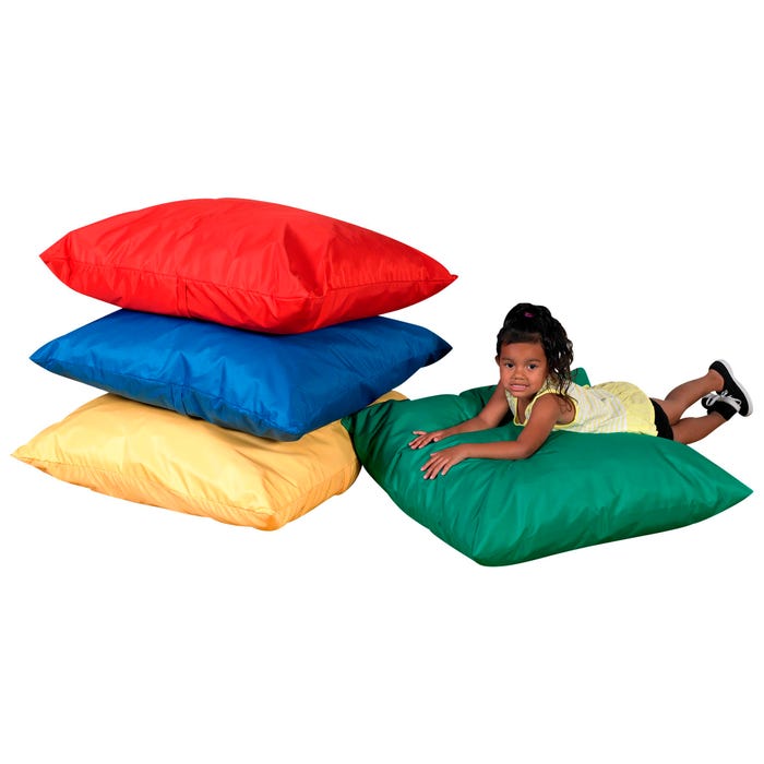 Children's Factory Pillow Set, 27 x 27 x 8 Inches, Primary Colors, Set of 4