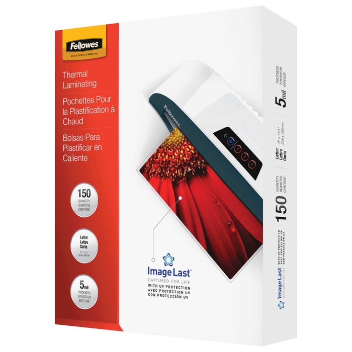 Fellowes Laminating Pouches, 9 x 11-1/2 Inches, 5 mil Thickness, Pack of 150