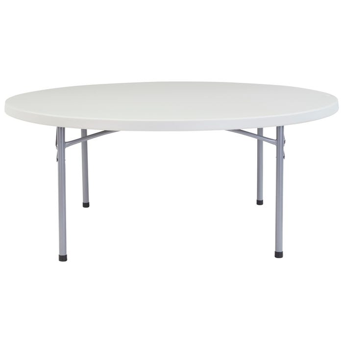 National Public Seating Round Lightweight Folding Table, BTR Series, 71 x 29-1/2 Inches, Gray