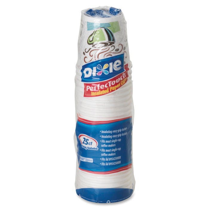 Dixie PerfecTouch Insulated Hot Cups, 10 Ounce, Pack of 25