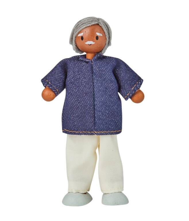 PlanToys Wood Doll Grandfather, Medium Skin Tone 2151146