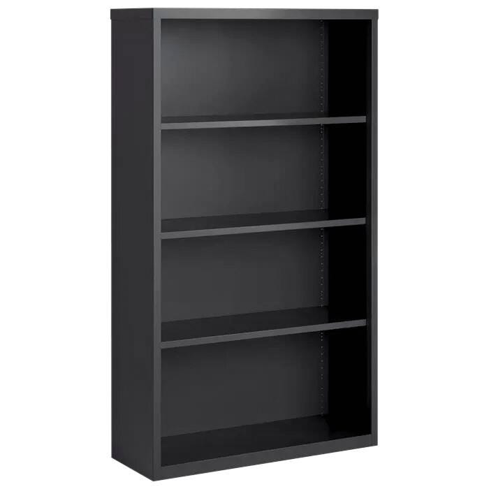 Lorell Fortress Series Steel Bookcase, 4 Shelves, 34-1/2x 12-5/8 x 30 Inches, Charcoal