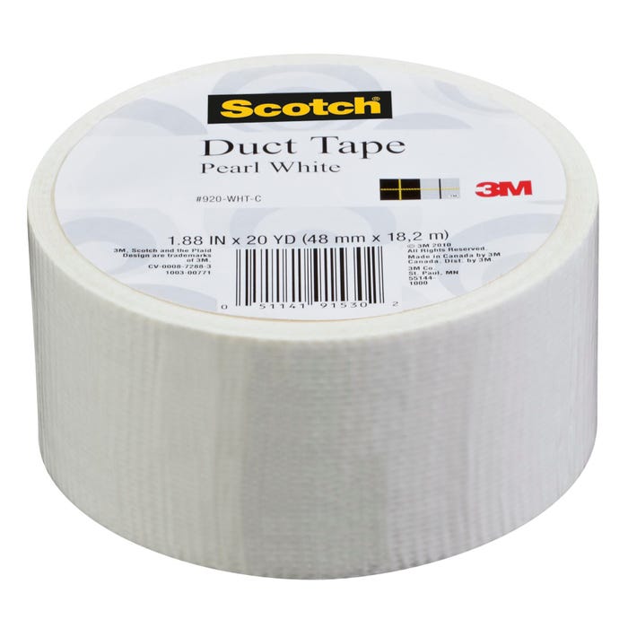 Scotch Duct Tape, 1.88 Inches x 20 Yards, Pearl White