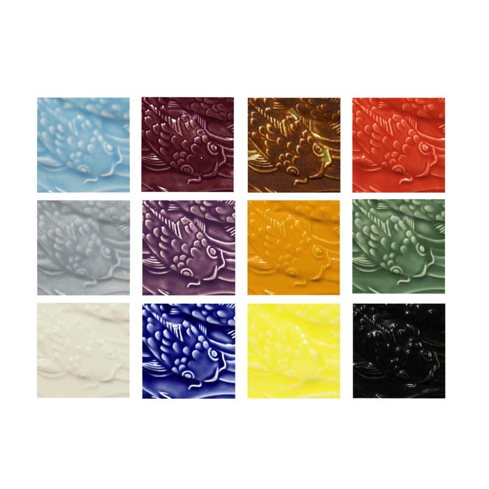 AMACO Low Fire Gloss Glaze K to 6 Class Pack 1, Pint, Assorted Colors, Set of 12