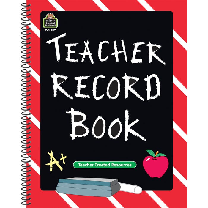 Teacher Created Resources Chalkboard Teacher Record Book, 8-1/2 x 11 Inches, 32 Pages