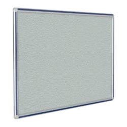 Ghent DecoAurora Vinyl Bulletin Board, Satin with Navy Blue Inlay Aluminum Frame, 10 x 4 Feet 2135014