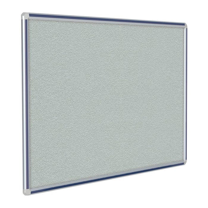 Ghent DecoAurora Vinyl Bulletin Board, Satin with Navy Blue Inlay Aluminum Frame, 4 x 4 Feet