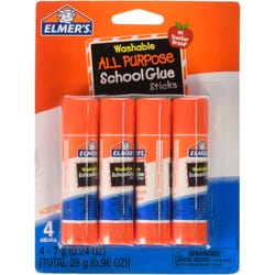 Elmer's All Purpose School Glue Stick, 0.24 Ounce, Clear, Pack of 4 082460