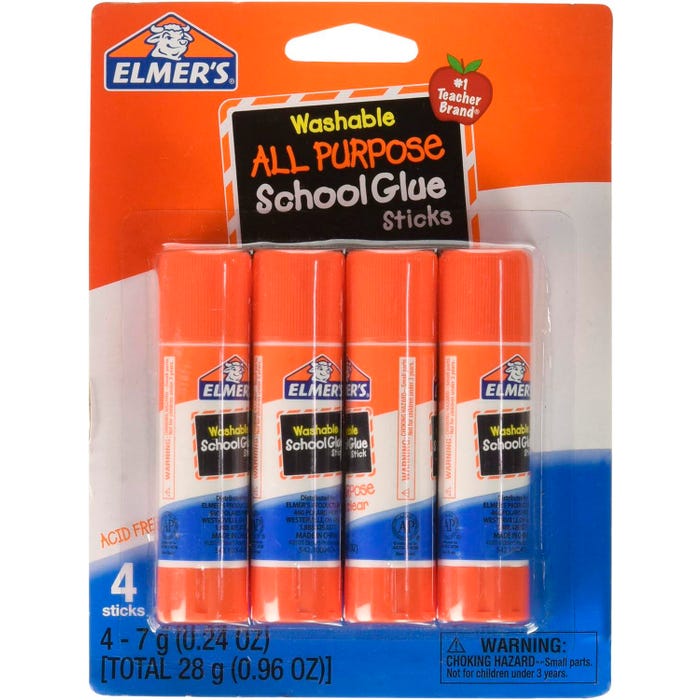 Elmer's All Purpose School Glue Stick, 0.24 Ounce, Clear, Pack of 4