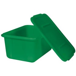 School Smart Large Storage Bin with Non-Snap Lid, 15 Quart, Green 276868