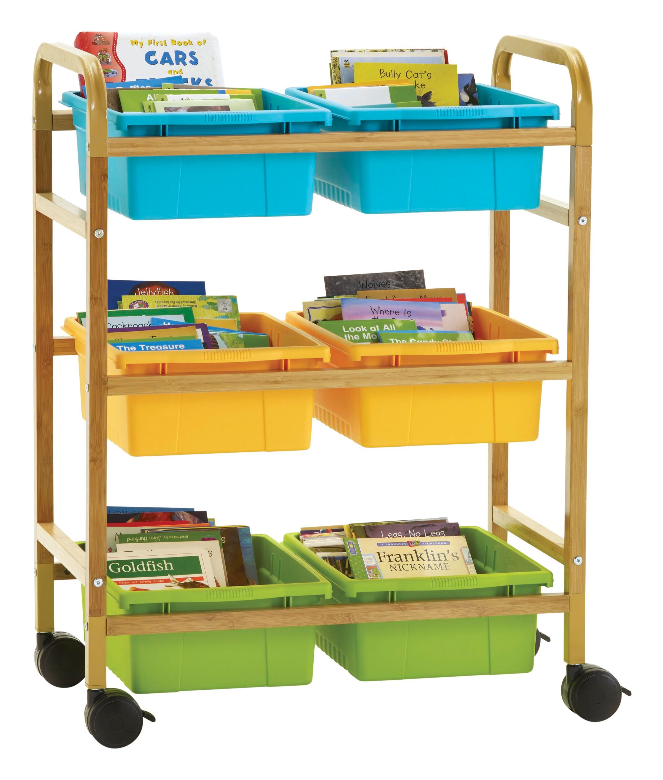 Copernicus Small Bamboo Book Browser Cart with Vibrant Cool Tub Combo, Item Number 2091733