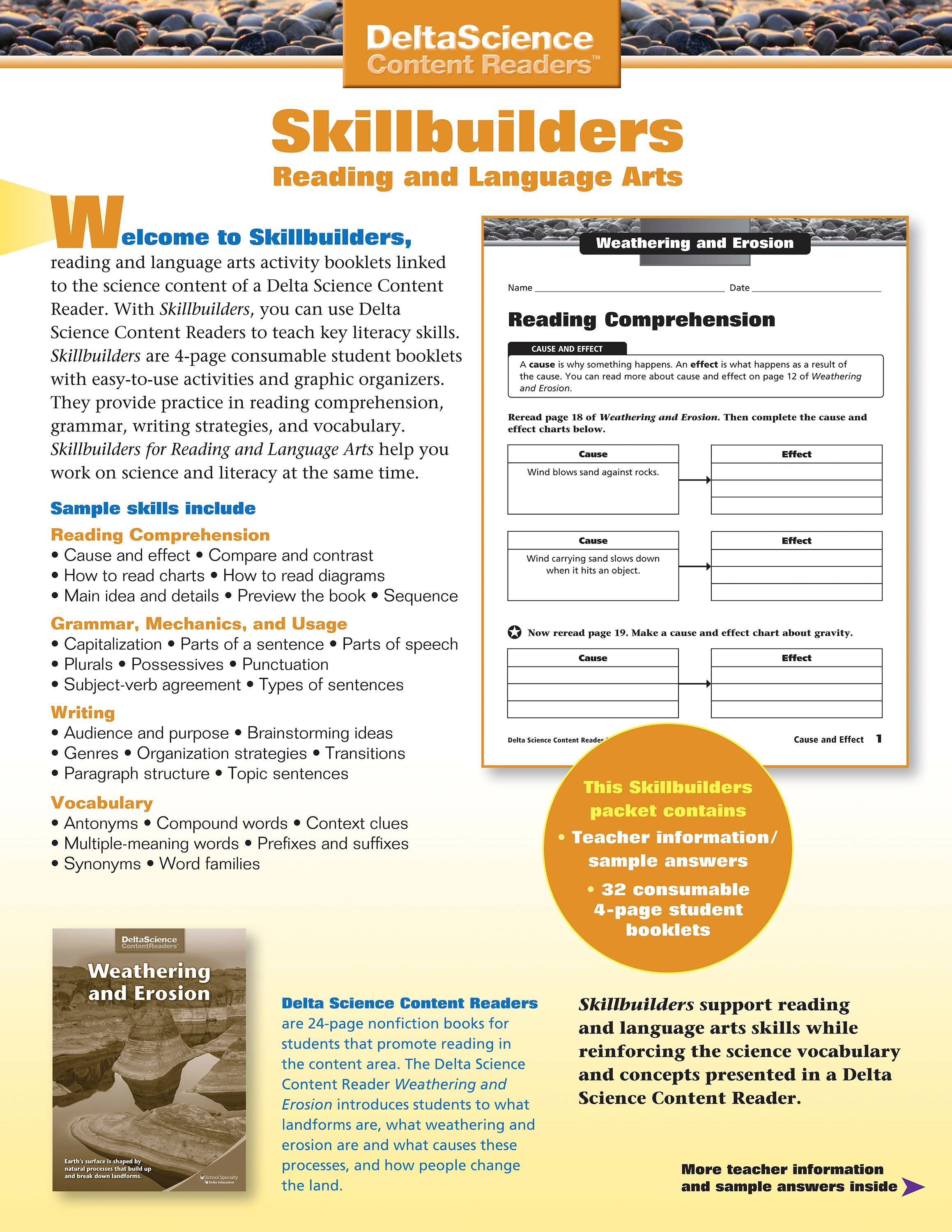 Delta Science Content Readers Weathering and Erosion Red and Purple Skillbuilders, Pack of 32, Item Number 1278181