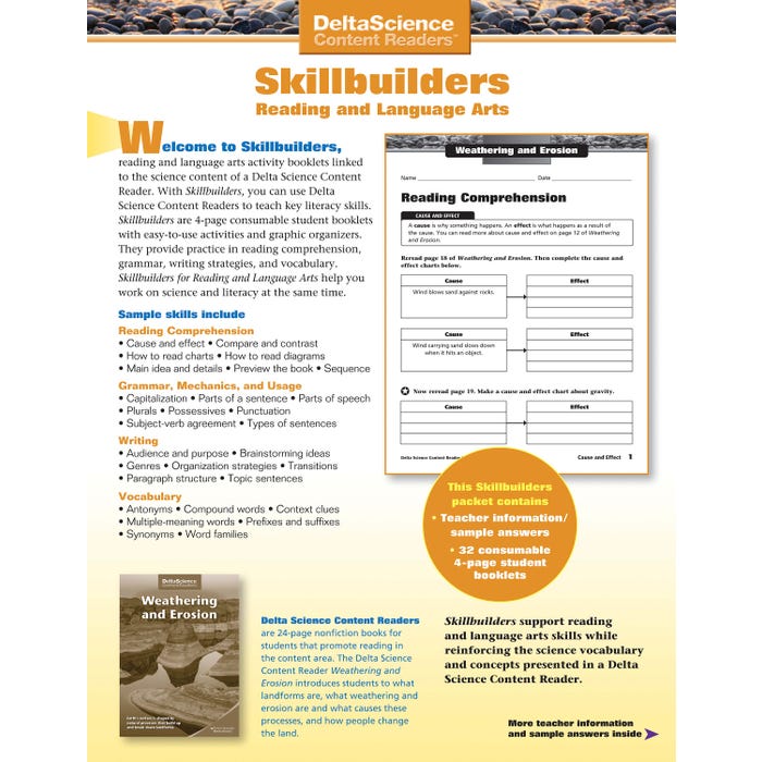 Delta Science Content Readers Weathering and Erosion Red and Purple Skillbuilders, Pack of 32
