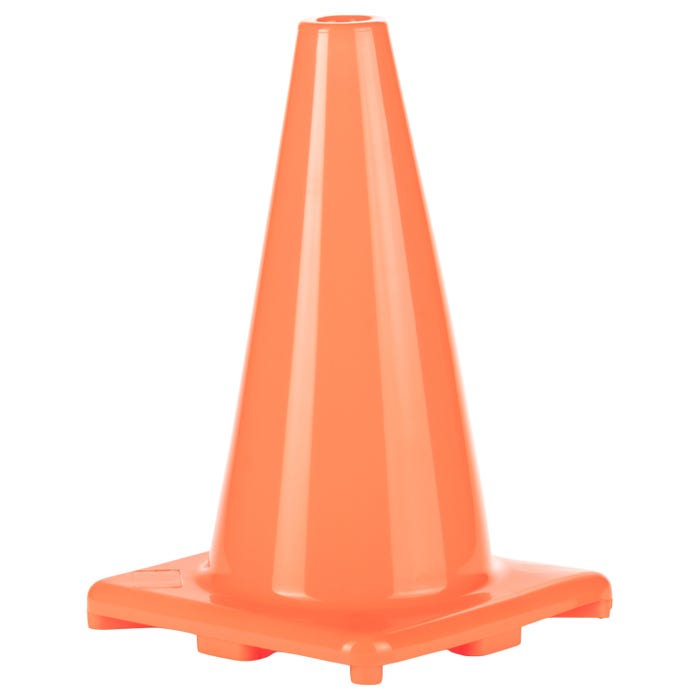 Champion Sports High Visibility Flexible Vinyl Cone, 12 Inches, Orange