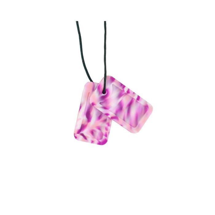 Chewigem Chew Necklace Dog Tags, Pink