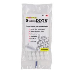 StikkiWorks Stikki Dots Mounting Adhesive, Reusable and Removable, Colorless, Pack of 100 090160