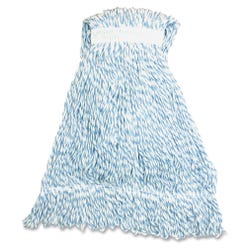 Genuine Joe Hygrade Rayon Blue Stripes Medium Mophead, Blue and White