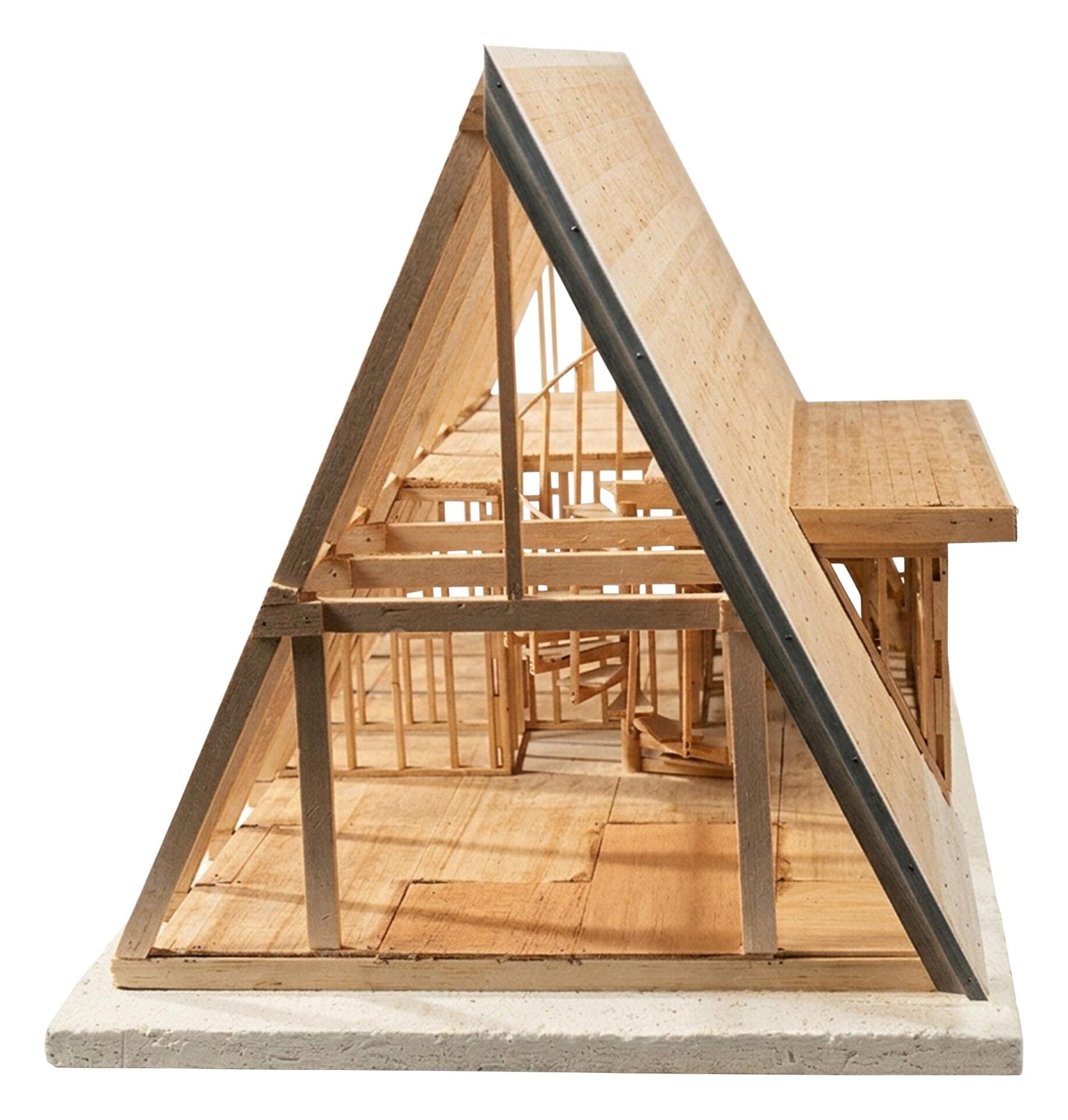 A-Frame House Model Kit, 6 Drawings, Ages 8 and Up, Wood