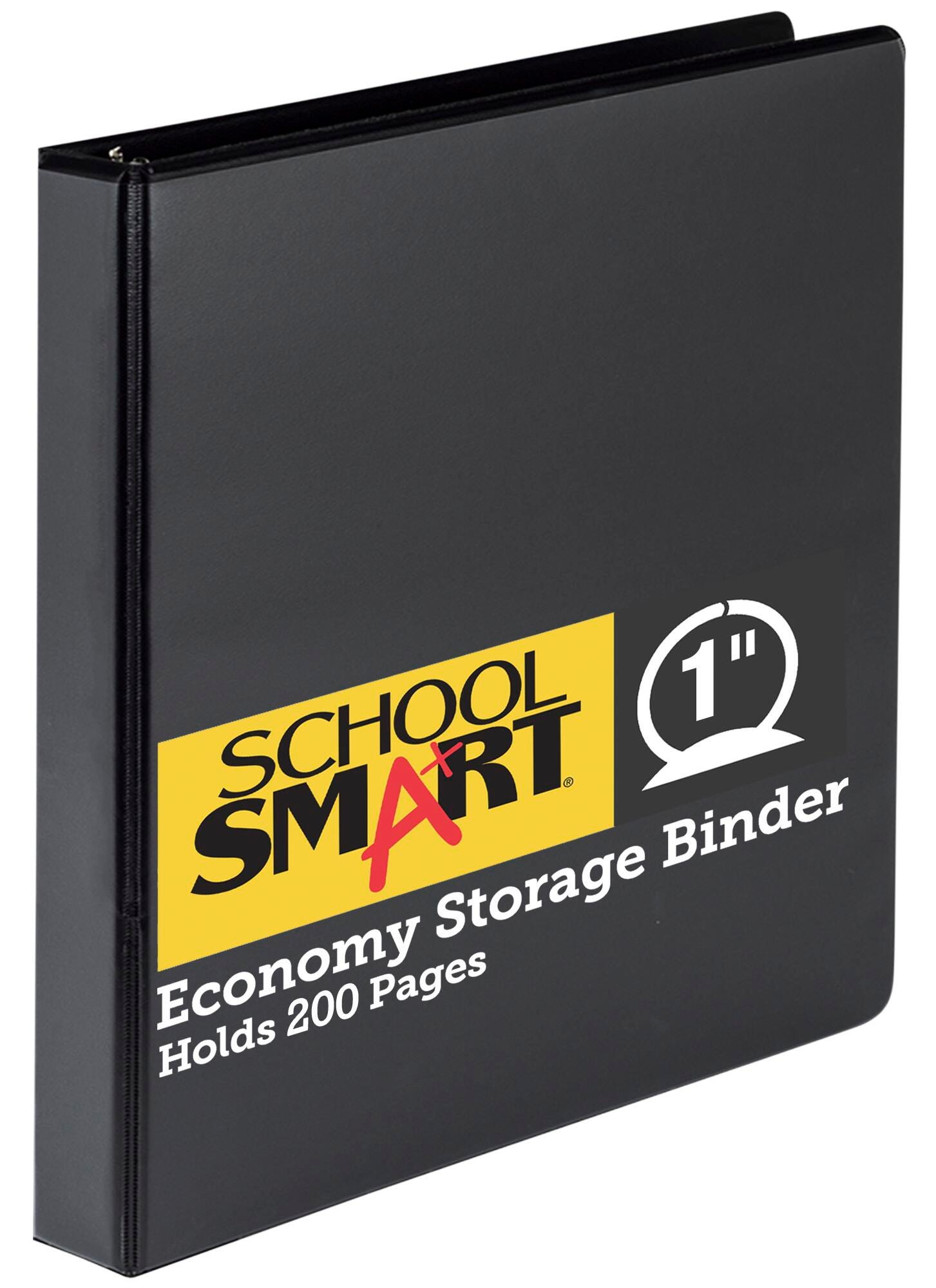 School Smart Round Ring Binder, Polypropylene, 1 Inch, Black 086358