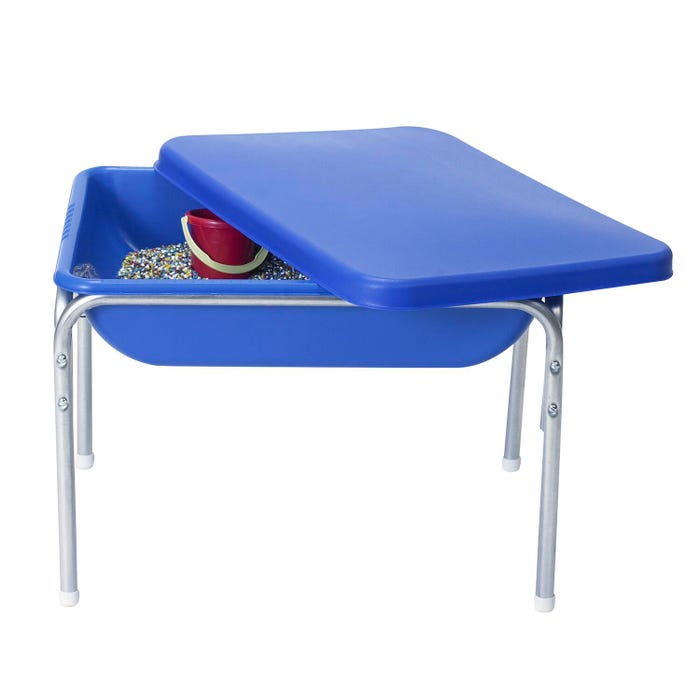 Children's Factory Small Sensory Table and Lid Set, 28-1/2 x 20-1/2 x 18 Inches, Chrome Steel Frame