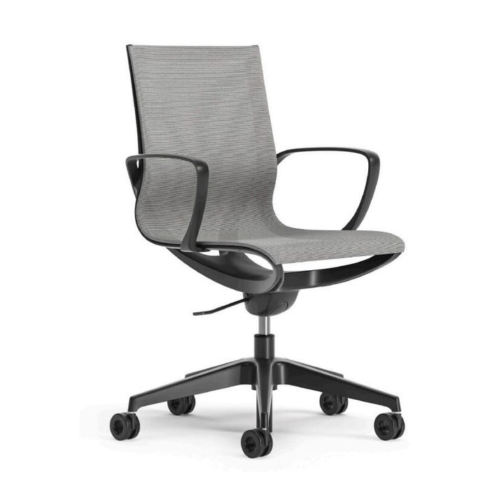 AIS Roya Conference Chair, Black Frame, Gray Mesh Seat
