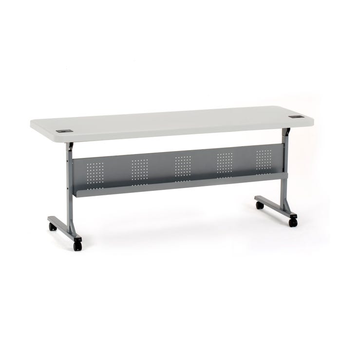 National Public Seating Plastic Flip and Store Table, 72 x 24 x 30 Inches, Gray